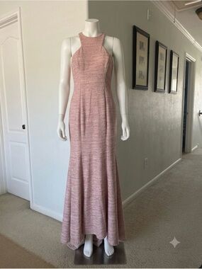Xscape Sleeveless Blush Pink Maxi Gown